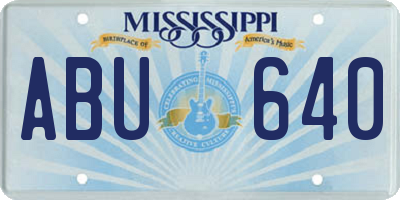 MS license plate ABU640