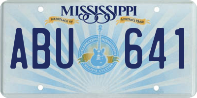 MS license plate ABU641