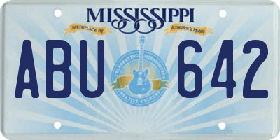 MS license plate ABU642