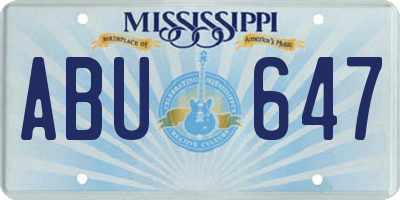 MS license plate ABU647