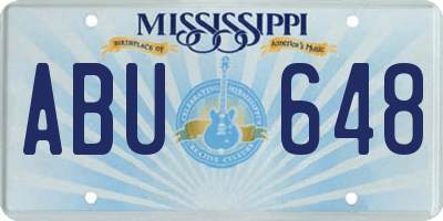 MS license plate ABU648