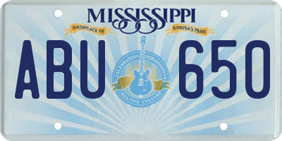 MS license plate ABU650