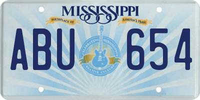 MS license plate ABU654