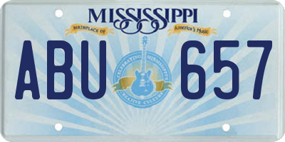 MS license plate ABU657