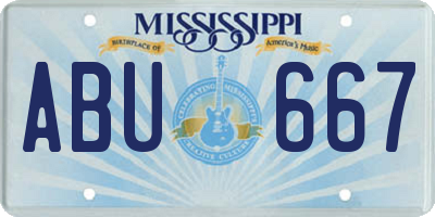 MS license plate ABU667