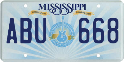 MS license plate ABU668