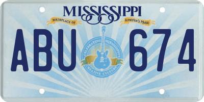 MS license plate ABU674