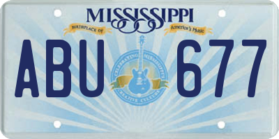 MS license plate ABU677