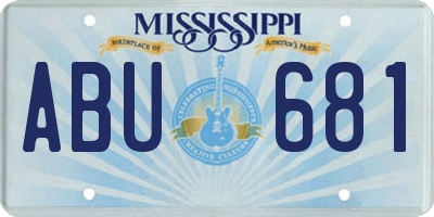 MS license plate ABU681