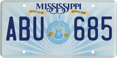 MS license plate ABU685