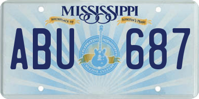 MS license plate ABU687