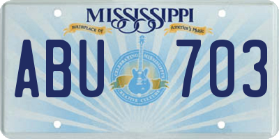 MS license plate ABU703
