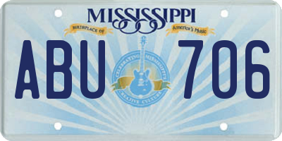 MS license plate ABU706