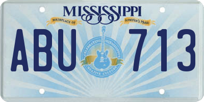 MS license plate ABU713