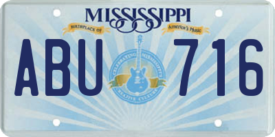 MS license plate ABU716