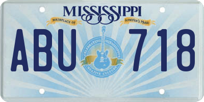 MS license plate ABU718