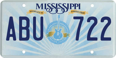 MS license plate ABU722