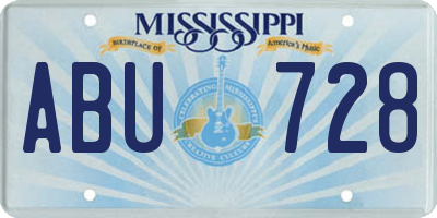 MS license plate ABU728