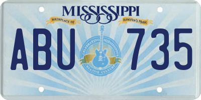 MS license plate ABU735