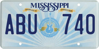 MS license plate ABU740