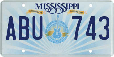MS license plate ABU743