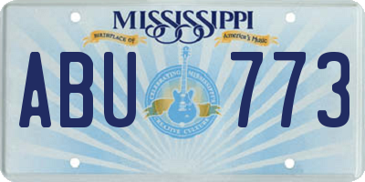 MS license plate ABU773