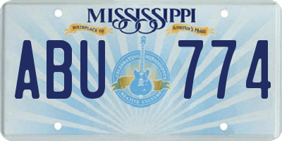MS license plate ABU774