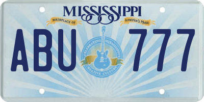 MS license plate ABU777