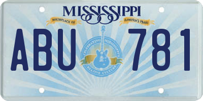 MS license plate ABU781
