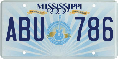MS license plate ABU786