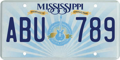 MS license plate ABU789