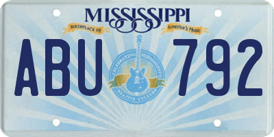 MS license plate ABU792