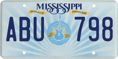 MS license plate ABU798