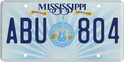 MS license plate ABU804