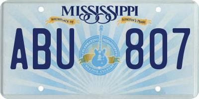 MS license plate ABU807