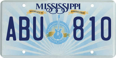 MS license plate ABU810