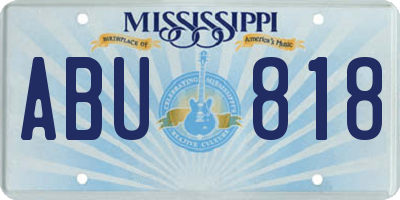 MS license plate ABU818