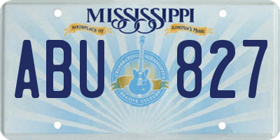 MS license plate ABU827