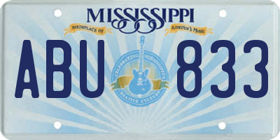 MS license plate ABU833