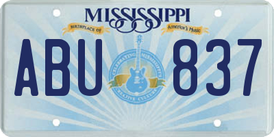 MS license plate ABU837