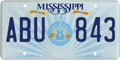MS license plate ABU843