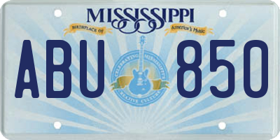 MS license plate ABU850