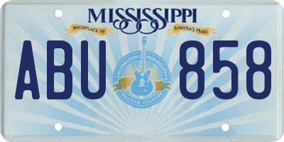 MS license plate ABU858
