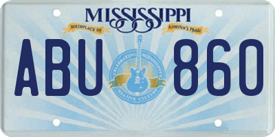 MS license plate ABU860