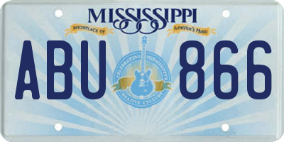 MS license plate ABU866