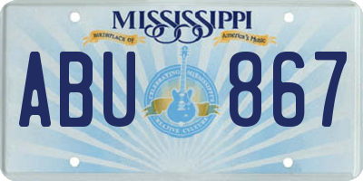MS license plate ABU867