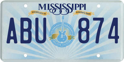 MS license plate ABU874