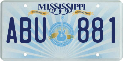 MS license plate ABU881