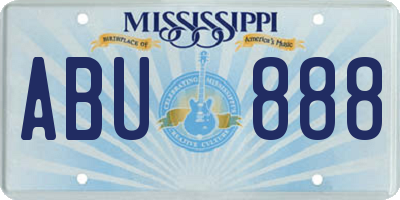 MS license plate ABU888