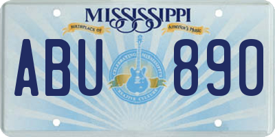 MS license plate ABU890